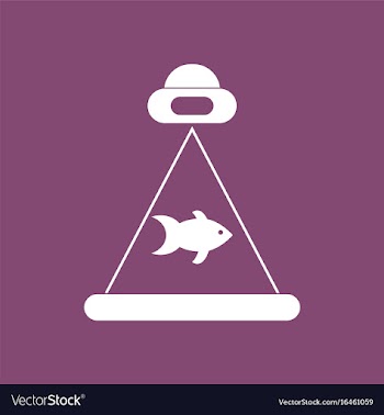 Icon flying saucer and fish vector image