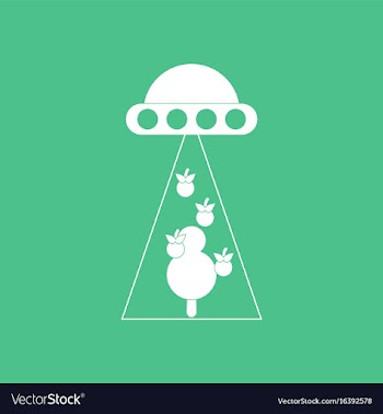 Icon flying saucer and tree vector image