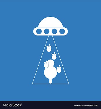 Icon flying saucer and tree vector image