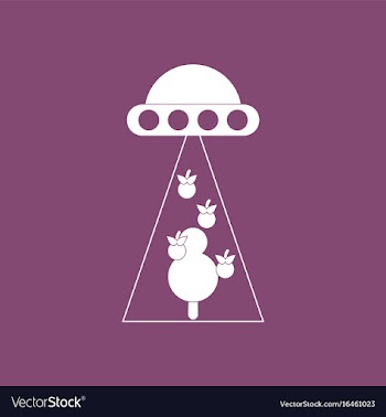 Icon flying saucer and tree vector image