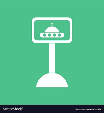 Icon flying saucer on monitor vector image