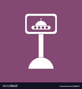 Icon flying saucer on monitor vector image