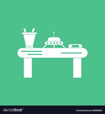 Icon flying saucer on table vector image