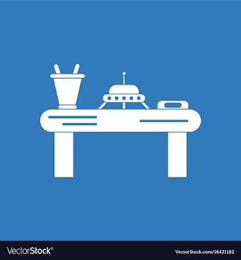 Icon flying saucer on table vector image