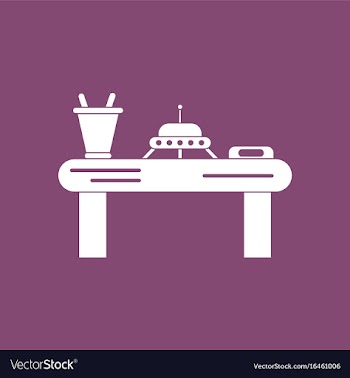 Icon flying saucer on table vector image