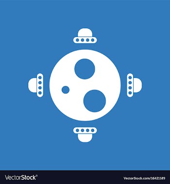 Icon flying saucers around planet vector image