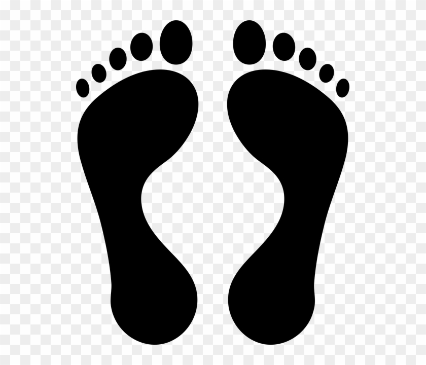 Icon, Foot, Feet, Step, Vector, Food, Baby, Isolated - Black Footprints