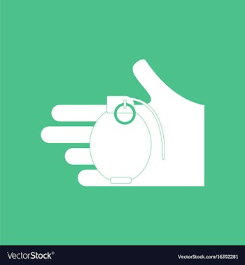 Icon frag grenade in hand vector image