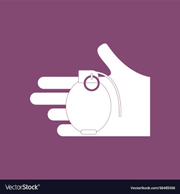 Icon frag grenade in hand vector image