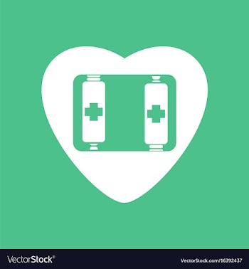 Icon heart icon with battery vector image