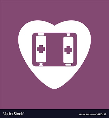 Icon heart icon with battery vector image