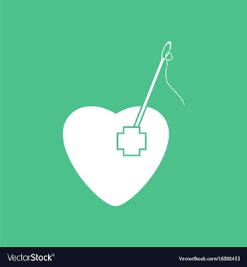 Icon heart with a needle vector image