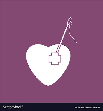 Icon heart with a needle vector image