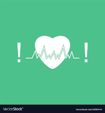 Icon heart with cardio vector image