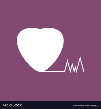 Icon heart with cardio vector image
