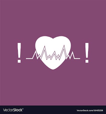 Icon heart with cardio vector image