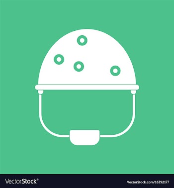 Icon helmet with bullet holes vector image