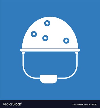 Icon helmet with bullet holes vector image