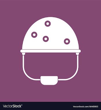 Icon helmet with bullet holes vector image