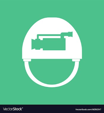 Icon helmet with video cam vector image