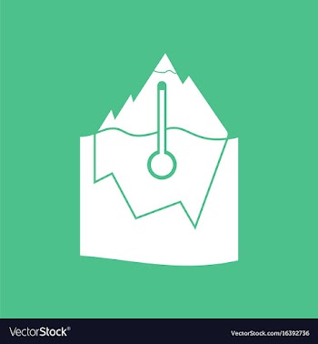 Icon iceberg and thermometer vector image