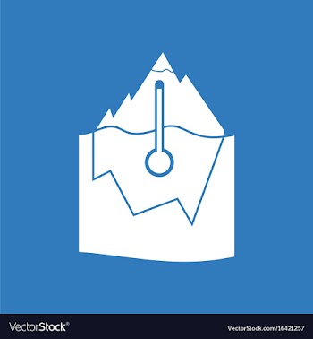 Icon iceberg and thermometer vector image