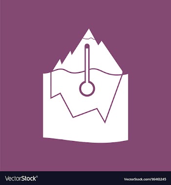 Icon iceberg and thermometer vector image