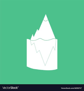 Icon iceberg in water vector image