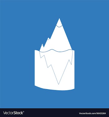 Icon iceberg in water vector image