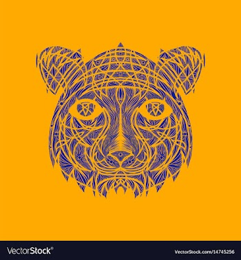 Icon in a flat style abstract tiger vector image