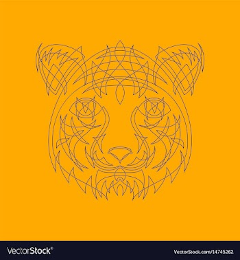 Icon in a flat style abstract tiger vector image