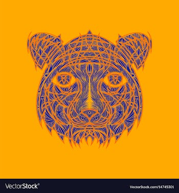 Icon in a flat style abstract tiger vector image