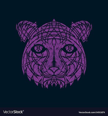 Icon in a flat style abstract tiger vector image
