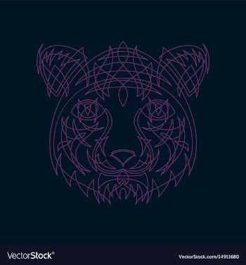 Icon in a flat style abstract tiger vector image