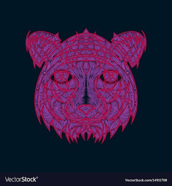 Icon in a flat style abstract tiger vector image