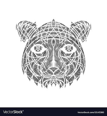 Icon in a flat style abstract tiger vector image