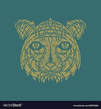 Icon in a flat style abstract tiger vector image