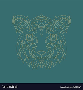 Icon in a flat style abstract tiger vector image