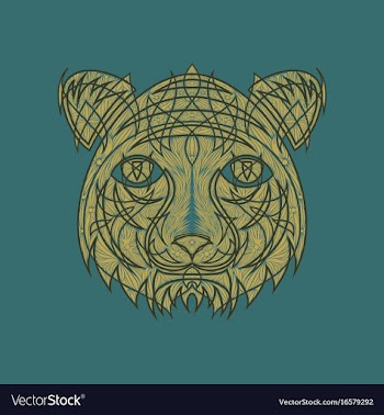 Icon in a flat style abstract tiger vector image