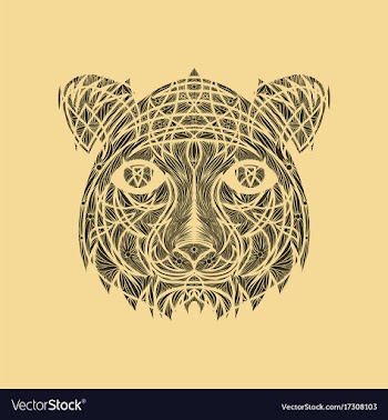 Icon in a flat style abstract tiger vector image