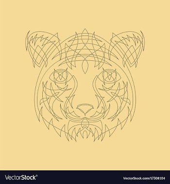 Icon in a flat style abstract tiger vector image