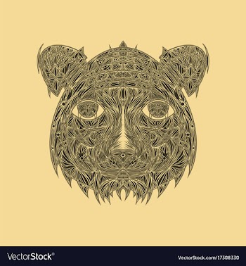 Icon in a flat style abstract tiger vector image