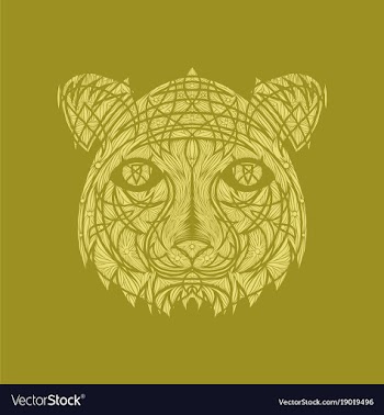 Icon in a flat style abstract tiger vector image