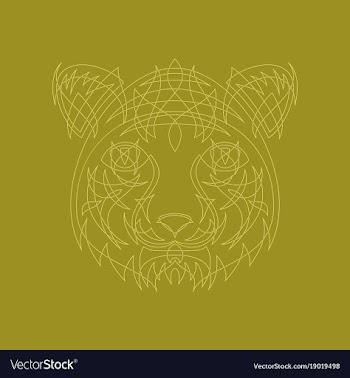 Icon in a flat style abstract tiger vector image