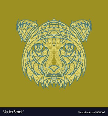 Icon in a flat style abstract tiger vector image