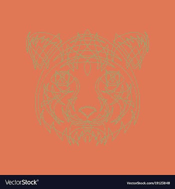 Icon in a flat style abstract tiger vector image