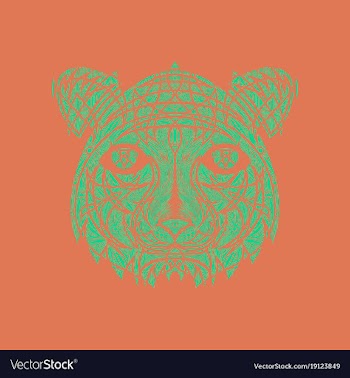 Icon in a flat style abstract tiger vector image