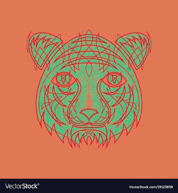 Icon in a flat style abstract tiger vector image
