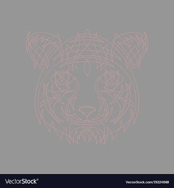 Icon in a flat style abstract tiger vector image