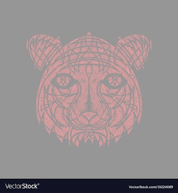Icon in a flat style abstract tiger vector image